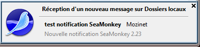 SeaMonkey 2.23 MailNews notification système